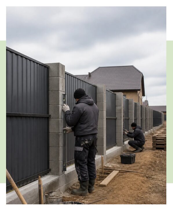 Монтаж заборов под ключ с установкой и доставкой в Шуе